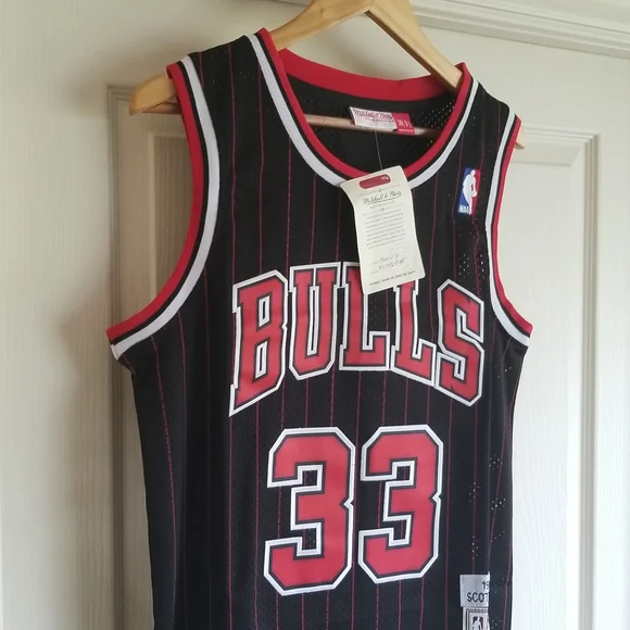 SCOTTIE PIPPEN CHICAGO BULLS PINSTRIPE JERSEY SIZE SMALL - Picture 3 of 11